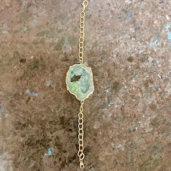 Custom-made druzy stone bracelet